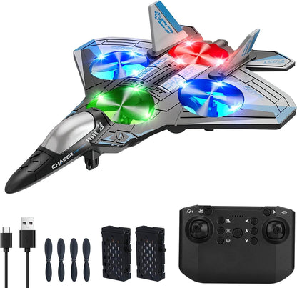 V-17 RC Stunt Fighter Jet - LED Lights & 360° Spin