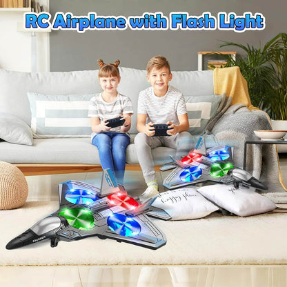 V-17 RC Stunt Fighter Jet - LED Lights & 360° Spin