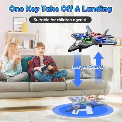 V-17 RC Stunt Fighter Jet - LED Lights & 360° Spin