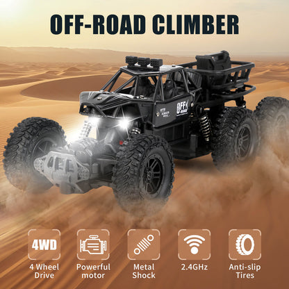 All-Terrain 6WD RC Rock Crawler - High-Speed Off-Road Stunt Vehicle