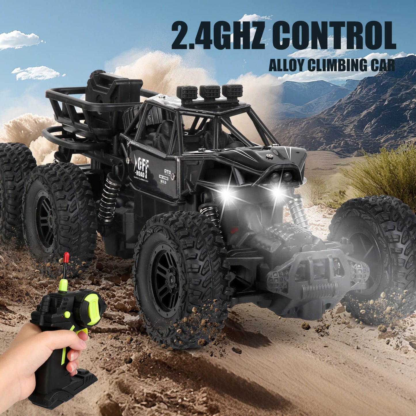 All-Terrain 6WD RC Rock Crawler - High-Speed Off-Road Stunt Vehicle