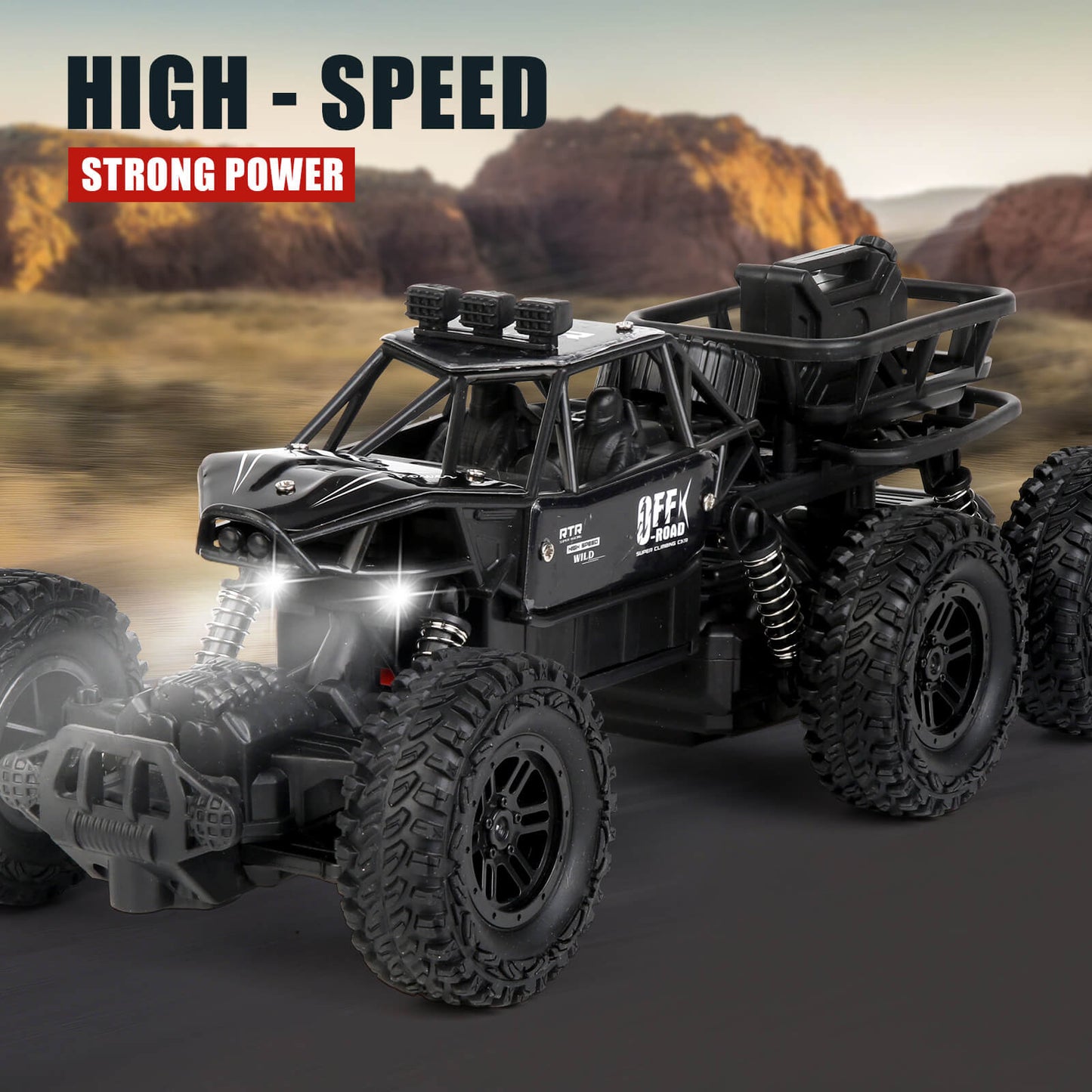 All-Terrain 6WD RC Rock Crawler - High-Speed Off-Road Stunt Vehicle