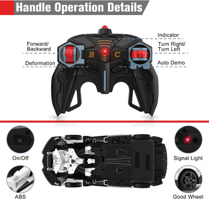 2-in-1 Remote Control Transforming Robot Car - Stunt Drift & 360° Rotation
